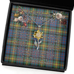 To My Beautiful Soulmate Sunflower Necklace In Your Eyes I Have Found My Home Clan MacSporran Tartan Jewelry For Girlfriend, Tartan Sunflower Pendant Necklace, Scottish Tartan Jewelry, valentine necklace, necklace girlfriend, necklace for wife, cute necklaces for girlfriend, jewelry for girlfriend, to my soulmate necklace, to my future wife necklace