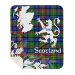 Sherpa Blanket - Tartan Blanket Thistle and Lion Scottish Clan MacLaren Plaid Blanket, plaid sherpa blanket queen,purple sherpa blanket,queen sherpa blanket,queen size sherpa blanket,red sherpa blanket,scottish tartan blankets,sherpa blanket,sherpa christmas blanket