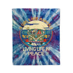 Scotstee Shop - Scotstee Shop Blanket A Girl and Her Animals Living Life In Peace Hippie Vintage Groovy Tie Dye Hippie Rainbow Fleece Blanket