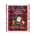 Personalized Gift Tartan Plaid Blanket Clan Riddell With Funny Santa Snowman Reindeer Merry Christmas Fleece Blanket, Home Living Room, Plaid Blanket, Tartan Blanket, Scottish Blanket, Buffalo fleece blanket, Christmas Blanket