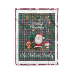 Personalized Gift Tartan Plaid Blanket Clan MacFarlane Hunting With Funny Santa Snowman Reindeer Merry Christmas Fleece Blanket, Home Living Room, Plaid Blanket, Tartan Blanket, Scottish Blanket, Buffalo fleece blanket, Christmas Blanket
