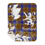 Sherpa Blanket - Tartan Blanket Thistle and Lion Scottish Clan Balfour Modern Plaid Blanket, plaid sherpa blanket queen,purple sherpa blanket,queen sherpa blanket,queen size sherpa blanket,red sherpa blanket,scottish tartan blankets,sherpa blanket,sherpa christmas blanket