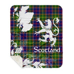 Sherpa Blanket - Tartan Blanket Thistle and Lion Scottish Clan Whitefoord Plaid Blanket, plaid sherpa blanket queen,purple sherpa blanket,queen sherpa blanket,queen size sherpa blanket,red sherpa blanket,scottish tartan blankets,sherpa blanket,sherpa christmas blanket