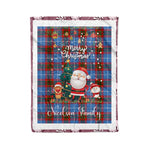 Personalized Gift Tartan Plaid Blanket Clan Nicolson Modern With Funny Santa Snowman Reindeer Merry Christmas Fleece Blanket, Home Living Room, Plaid Blanket, Tartan Blanket, Scottish Blanket, Buffalo fleece blanket, Christmas Blanket