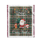 Personalized Gift Tartan Plaid Blanket Clan Craig Ancient With Funny Santa Snowman Reindeer Merry Christmas Fleece Blanket, Home Living Room, Plaid Blanket, Tartan Blanket, Scottish Blanket, Buffalo fleece blanket, Christmas Blanket