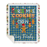 Personalized Gift Tartan Plaid Blanket Clan Laing Hunting With Christmas Cookie Baking Crew Christmas Gift Sherpa Blanket, tartan sherpa blanket,buffalo plaid sherpa blanket,christmas sherpa blanket,Christmas Throw Blanket,green plaid sherpa blanket,green sherpa blanket