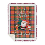 Personalized Gift Tartan Plaid Blanket Clan Stewart Royal Ancient With Funny Santa Snowman Reindeer Merry Christmas Gift Sherpa Blanket, blue plaid sherpa blanket,blue tartan sherpa blanket,Buchan,buffalo plaid sherpa blanket,christmas sherpa blanket,Christmas Throw Blanket