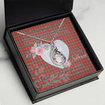 Rising Phoenix Necklace - Valentine Necklace Clan Fraser Weathered Tartan Gift for Girlfriend, Gift for My Wife Rising Phoenix Necklace