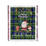 Personalized Gift Tartan Plaid Blanket Clan Monteith Hunting With Funny Santa Snowman Reindeer Merry Christmas Fleece Blanket, Home Living Room, Plaid Blanket, Tartan Blanket, Scottish Blanket, Buffalo fleece blanket, Christmas Blanket
