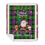 Personalized Gift Tartan Plaid Blanket Clan Selkirk With Funny Santa Snowman Reindeer Merry Christmas Gift Sherpa Blanket, blue plaid sherpa blanket,blue tartan sherpa blanket,Buchan,buffalo plaid sherpa blanket,christmas sherpa blanket,Christmas Throw Blanket