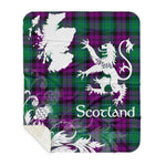 Sherpa Blanket - Tartan Blanket Thistle and Lion Scottish Clan MacArthur Milton Plaid Blanket, plaid sherpa blanket queen,purple sherpa blanket,queen sherpa blanket,queen size sherpa blanket,red sherpa blanket,scottish tartan blankets,sherpa blanket,sherpa christmas blanket