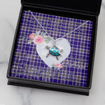 Sea Turtle Necklace Gift for My Beautiful Girlfriend Valentines Necklace Clan Ochterlony Tartan Blue Turtle Necklace