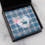 Sea Turtle Necklace Gift for My Beautiful Girlfriend Valentines Necklace Clan Strathclyde Tartan Blue Turtle Necklace