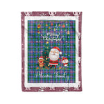 Personalized Gift Tartan Plaid Blanket Clan Pitcairn With Funny Santa Snowman Reindeer Merry Christmas Fleece Blanket, Home Living Room, Plaid Blanket, Tartan Blanket, Scottish Blanket, Buffalo fleece blanket, Christmas Blanket