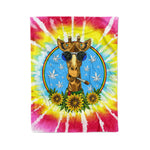 Scotstee Shop - Scotstee Shop Blanket Giraffe Hippie Smoking Weed Pink Rainbow Tie Dye Spiral Hippie Rainbow Fleece Blanket