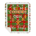 Personalized Gift Tartan Plaid Blanket Clan Peter With Christmas Cookie Baking Crew Christmas Gift Sherpa Blanket, tartan sherpa blanket,buffalo plaid sherpa blanket,christmas sherpa blanket,Christmas Throw Blanket,green plaid sherpa blanket,green sherpa blanket