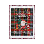 Personalized Gift Tartan Plaid Blanket Clan Stewart High Stewards With Funny Santa Snowman Reindeer Merry Christmas Fleece Blanket, Home Living Room, Plaid Blanket, Tartan Blanket, Scottish Blanket, Buffalo fleece blanket, Christmas Blanket
