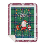 Personalized Gift Tartan Plaid Blanket Clan Armstrong Ancient With Funny Santa Snowman Reindeer Merry Christmas Gift Sherpa Blanket, blue plaid sherpa blanket,blue tartan sherpa blanket,Buchan,buffalo plaid sherpa blanket,christmas sherpa blanket,Christmas Throw Blanket