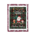 Personalized Gift Tartan Plaid Blanket Clan Buchan Ancient With Funny Santa Snowman Reindeer Merry Christmas Fleece Blanket, Home Living Room, Plaid Blanket, Tartan Blanket, Scottish Blanket, Buffalo fleece blanket, Christmas Blanket