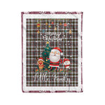 Personalized Gift Tartan Plaid Blanket Clan Little Arisaid With Funny Santa Snowman Reindeer Merry Christmas Fleece Blanket, Home Living Room, Plaid Blanket, Tartan Blanket, Scottish Blanket, Buffalo fleece blanket, Christmas Blanket