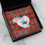Sea Turtle Necklace Gift for My Beautiful Girlfriend Valentines Necklace Clan Kerr Tartan Blue Turtle Necklace