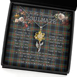 To My Beautiful Soulmate Sunflower Necklace In Your Eyes I Have Found My Home Clan Denniston Tartan Jewelry For Girlfriend, Tartan Sunflower Pendant Necklace, Scottish Tartan Jewelry, valentine necklace, necklace girlfriend, necklace for wife, cute necklaces for girlfriend, jewelry for girlfriend, to my soulmate necklace, to my future wife necklace