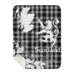 Sherpa Blanket - Tartan Blanket Thistle and Lion Scottish Clan MacPhee Black Plaid Blanket, plaid sherpa blanket queen,purple sherpa blanket,queen sherpa blanket,queen size sherpa blanket,red sherpa blanket,scottish tartan blankets,sherpa blanket,sherpa christmas blanket