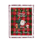 Personalized Gift Tartan Plaid Blanket Clan Rattray With Funny Santa Snowman Reindeer Merry Christmas Fleece Blanket, Home Living Room, Plaid Blanket, Tartan Blanket, Scottish Blanket, Buffalo fleece blanket, Christmas Blanket