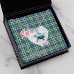 Sea Turtle Necklace Gift for My Beautiful Girlfriend Valentines Necklace Clan Haliburton Tartan Blue Turtle Necklace