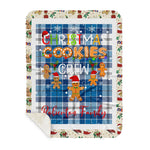 Personalized Gift Tartan Plaid Blanket Clan Roberton With Christmas Cookie Baking Crew Christmas Gift Sherpa Blanket, tartan sherpa blanket,buffalo plaid sherpa blanket,christmas sherpa blanket,Christmas Throw Blanket,green plaid sherpa blanket,green sherpa blanket