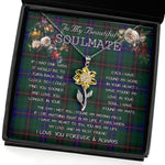 To My Beautiful Soulmate Sunflower Necklace In Your Eyes I Have Found My Home Clan Davidson Tartan Jewelry For Girlfriend, Tartan Sunflower Pendant Necklace, Scottish Tartan Jewelry, valentine necklace, necklace girlfriend, necklace for wife, cute necklaces for girlfriend, jewelry for girlfriend, to my soulmate necklace, to my future wife necklace