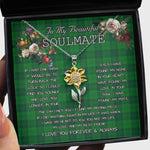 To My Beautiful Soulmate Sunflower Necklace In Your Eyes I Have Found My Home Clan Erskine Hunting Tartan Jewelry For Girlfriend