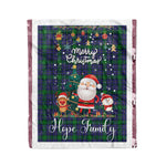 Personalized Gift Tartan Plaid Blanket Clan Hope With Funny Santa Snowman Reindeer Merry Christmas Fleece Blanket, Christmas Blanket, Plaid Blanket, Tartan Blanket,Scottish Blanket