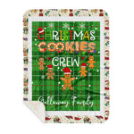 Personalized Gift Tartan Plaid Blanket Clan Galloway District With Christmas Cookie Baking Crew Christmas Gift Sherpa Blanket, tartan sherpa blanket,buffalo plaid sherpa blanket,christmas sherpa blanket,Christmas Throw Blanket,green plaid sherpa blanket,green sherpa blanket