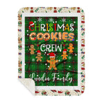 Personalized Gift Tartan Plaid Blanket Clan Lundin With Christmas Cookie Baking Crew Christmas Gift Sherpa Blanket, tartan sherpa blanket,buffalo plaid sherpa blanket,christmas sherpa blanket,Christmas Throw Blanket,green plaid sherpa blanket,green sherpa blanket