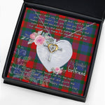 Gift For My Beautiful Girlfriend Necklace Valentine Necklace Clan Mar Tartan Cross Dancing Necklace Scottish Tartan Jewelry