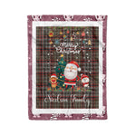 Personalized Gift Tartan Plaid Blanket Clan Nicolson Hunting Weathered With Funny Santa Snowman Reindeer Merry Christmas Fleece Blanket, Home Living Room, Plaid Blanket, Tartan Blanket, Scottish Blanket, Buffalo fleece blanket, Christmas Blanket