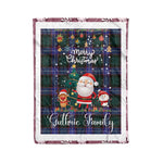 Personalized Gift Tartan Plaid Blanket Clan Guthrie With Funny Santa Snowman Reindeer Merry Christmas Fleece Blanket, Christmas Blanket, Plaid Blanket, Tartan Blanket,Scottish Blanket