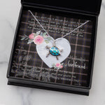 Sea Turtle Necklace Gift for My Beautiful Girlfriend Valentines Necklace Clan Navy Dress Blue Tartan Blue Turtle Necklace