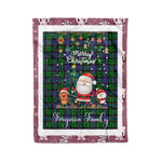 Personalized Gift Tartan Plaid Blanket Clan Ferguson of Balquhidder With Funny Santa Snowman Reindeer Merry Christmas Fleece Blanket, Home Living Room, Plaid Blanket, Tartan Blanket, Scottish Blanket, Buffalo fleece blanket, Christmas Blanket