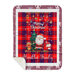 Personalized Gift Tartan Plaid Blanket Clan Hamilton With Funny Santa Snowman Reindeer Merry Christmas Gift Sherpa Blanket, blue plaid sherpa blanket,blue tartan sherpa blanket,Buchan,buffalo plaid sherpa blanket,christmas sherpa blanket,Christmas Throw Blanket