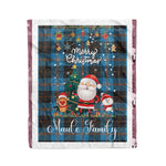 Personalized Gift Tartan Plaid Blanket Clan Maule Ancient With Funny Santa Snowman Reindeer Merry Christmas Fleece Blanket, Home Living Room, Plaid Blanket, Tartan Blanket, Scottish Blanket, Buffalo fleece blanket, Christmas Blanket