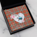 Sea Turtle Necklace Gift for My Beautiful Girlfriend Valentines Necklace Clan Morrison Red Ancient Tartan Blue Turtle Necklace