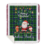 Personalized Gift Tartan Plaid Blanket Clan Graham of Montrose With Funny Santa Snowman Reindeer Merry Christmas Gift Sherpa Blanket, blue plaid sherpa blanket,blue tartan sherpa blanket,Buchan,buffalo plaid sherpa blanket,christmas sherpa blanket,Christmas Throw Blanket