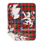 Sherpa Blanket - Tartan Blanket Thistle and Lion Scottish Clan MacDuff Modern Plaid Blanket, plaid sherpa blanket queen,purple sherpa blanket,queen sherpa blanket,queen size sherpa blanket,red sherpa blanket,scottish tartan blankets,sherpa blanket,sherpa christmas blanket