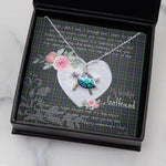 Sea Turtle Necklace Gift for My Beautiful Girlfriend Valentines Necklace Clan Forbes of Druinnor Tartan Blue Turtle Necklace