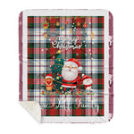 Personalized Gift Tartan Plaid Blanket Clan MacDuff Dress Modern With Funny Santa Snowman Reindeer Merry Christmas Gift Sherpa Blanket, blue plaid sherpa blanket,blue tartan sherpa blanket,Buchan,buffalo plaid sherpa blanket,christmas sherpa blanket,Christmas Throw Blanket