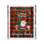 Personalized Gift Tartan Plaid Blanket Clan Douglas of Roxburgh With Funny Santa Snowman Reindeer Merry Christmas Fleece Blanket, Home Living Room, Plaid Blanket, Tartan Blanket, Scottish Blanket, Buffalo fleece blanket, Christmas Blanket