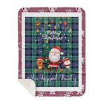 Personalized Gift Tartan Plaid Blanket Clan MacTaggart With Funny Santa Snowman Reindeer Merry Christmas Gift Sherpa Blanket, blue plaid sherpa blanket,blue tartan sherpa blanket,Buchan,buffalo plaid sherpa blanket,christmas sherpa blanket,Christmas Throw Blanket