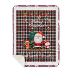 Personalized Gift Tartan Plaid Blanket Clan Borthwick Ancient With Funny Santa Snowman Reindeer Merry Christmas Gift Sherpa Blanket, blue plaid sherpa blanket,blue tartan sherpa blanket,Buchan,buffalo plaid sherpa blanket,christmas sherpa blanket,Christmas Throw Blanket